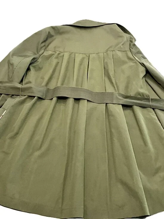 Guess Belted Trench Jacket Olive Green Cotton Blend Size M - Picture 9 of 13